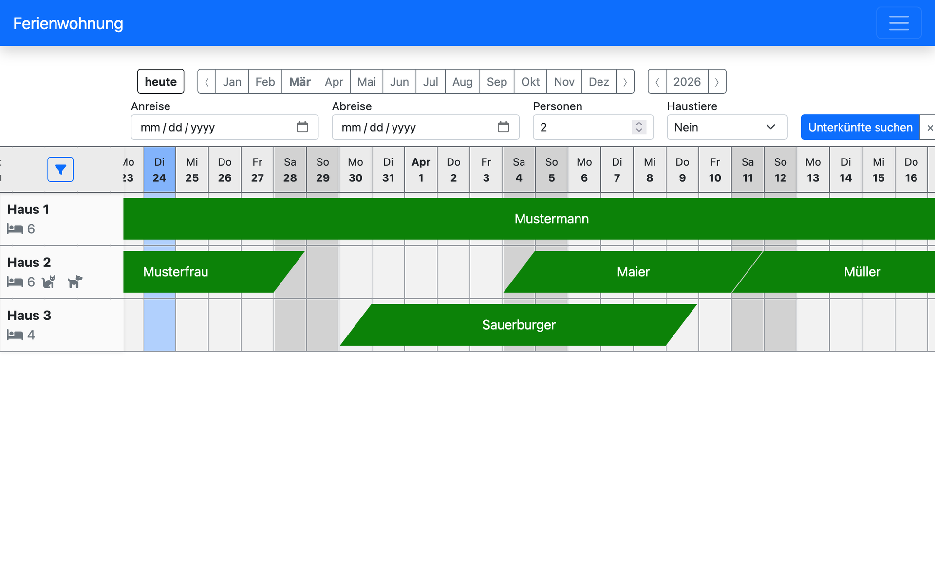 Holiday Apartment Booking System