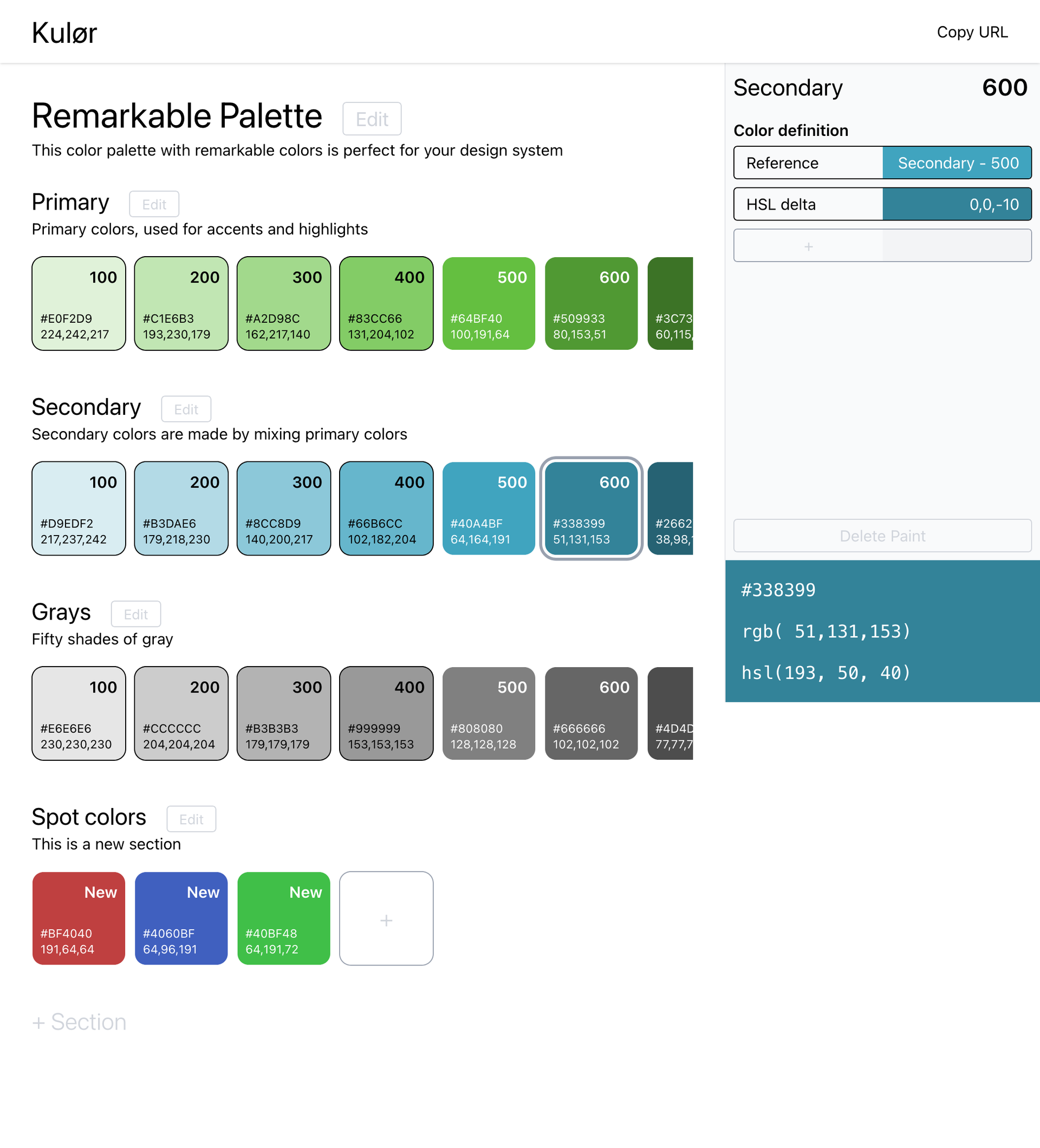 Kulør Color Palette Designer